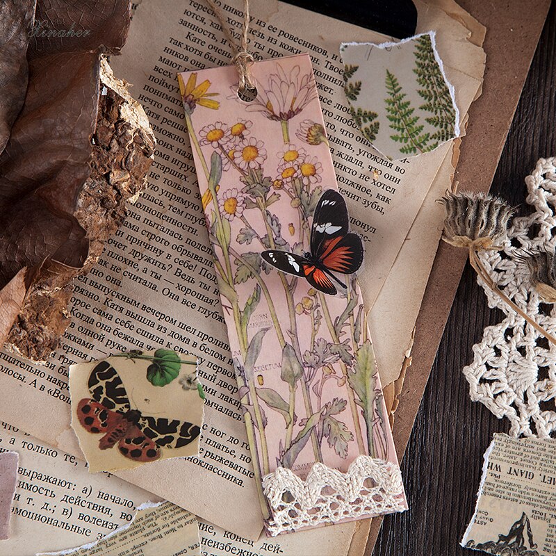 Papel de fundo de borboleta, papel de lixo de papel de diário, scrapbook de plantas, decorativo, vintage, papel de fundo de artesanato faça você mesmo com 10 peças
