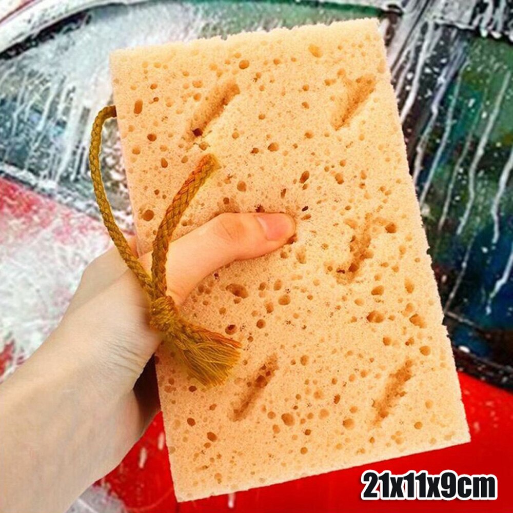 1x 21x11x9cm Auto Washing Yellow Sponge Cleaning Reusable Home Supplies Tools