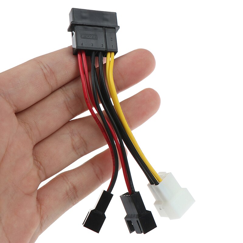 1pc 4Pin To 3Pin Fan Power Cable Adapter 12v*2/ 5v*2 For Computer Cooling Fan Cables For CPU PC Case Fan