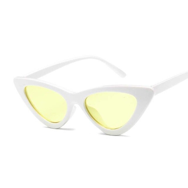 Gafas de sol Retro con ojo de gato para motocicleta, lentes de varios estilos para bicicleta, para exteriores, bicicleta de montaña deportiva, ciclismo: White Yellow