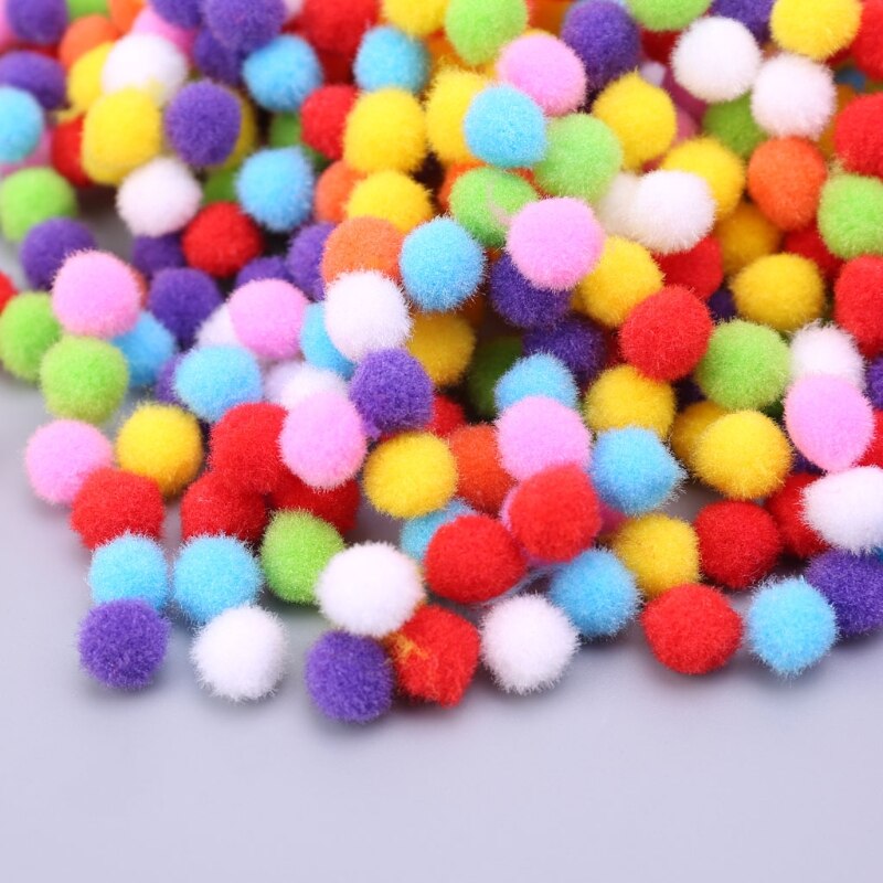 1000Stck Weiche Runde flauschige Handwerk Pompons Ball Mischfarbe Pom Poms 12mm DIY Handwerk