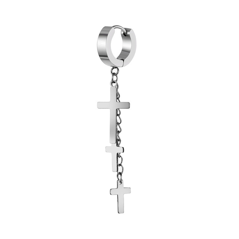 Pendientes falsos minimalistas de Roronoa Zoro, barra cuadrada, pendiente de aro colgante, Clip de oreja, pendiente de acero inoxidable, joyería para hombres: Verde oscuro