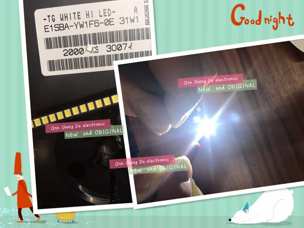 1000 stuks/partij smd 2835 3528 led kralen koel wit 3v 1w 120lm 6000-6500k