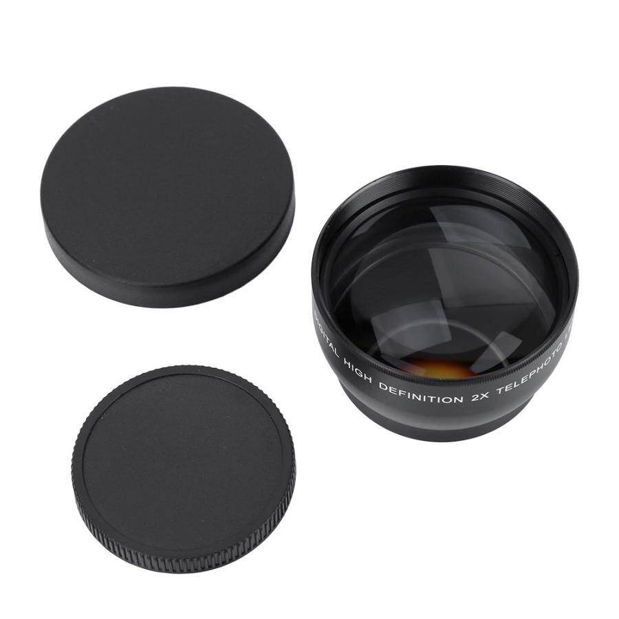 Camcorder lens 52mm 2X Magnification HD Tele Converter Telephoto Lens for 52mm Mount Camera Lenses Accessories