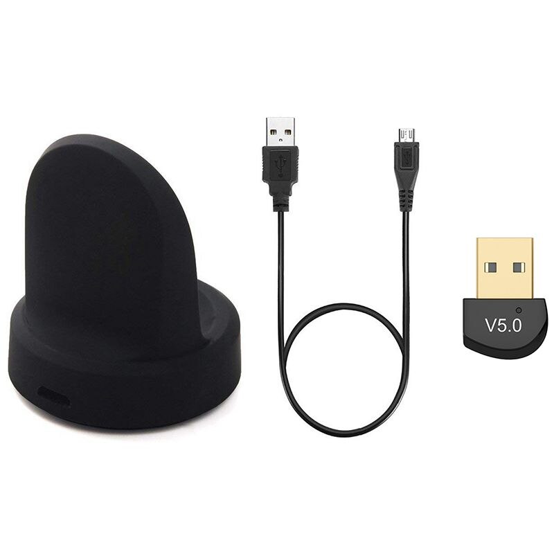 Replacement Charging Dock (Black) with USB 5.0 Bluetooth Adapter: Default Title