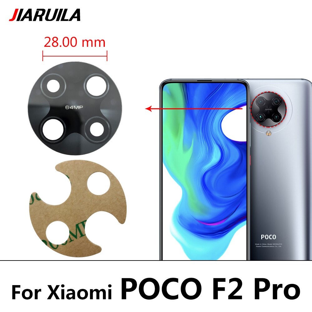 2 Stks/partij, camera Glas Lens Back Achteruitrijcamera Glas Lens Voor Xiaomi Poco M3 X3 F3 F2 F1 Pro Nfc Gt Met lijm: Poco F2 Pro