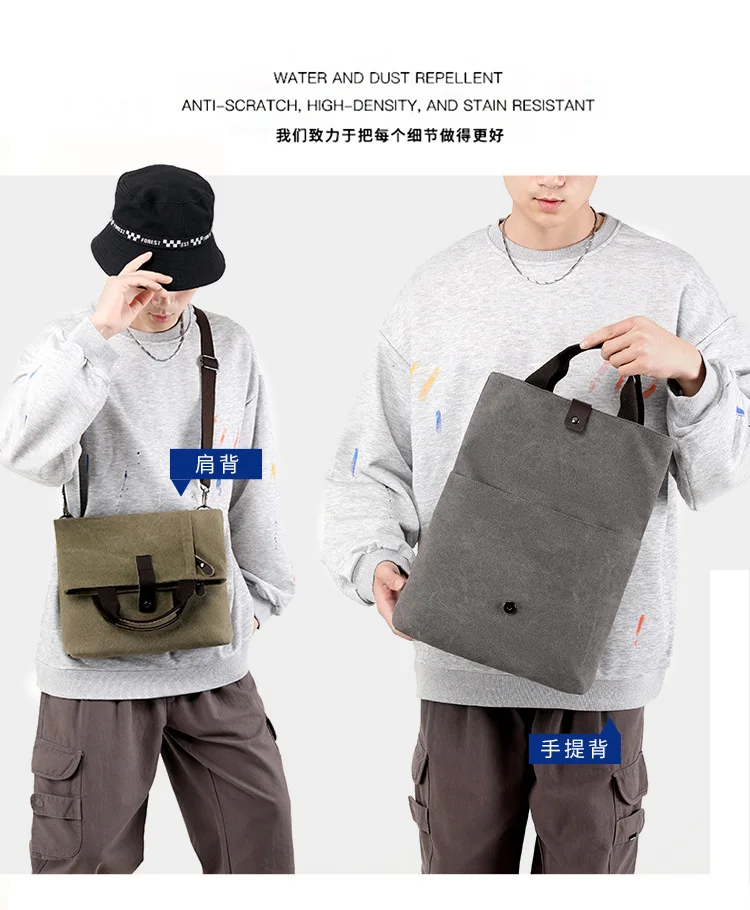 Heren canvas schoudertas zakelijke reis crossbodytas heren multifunctionele messenger tas heren aktetas heren handtassen shoppers