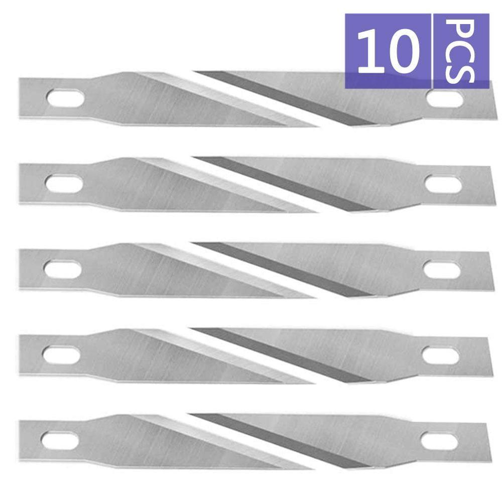 10 pakke til x-acto kniv med skarpe knive, sæt pakke hobby håndværk kunst aluminium udskæringskniv tilbehør: Default Title