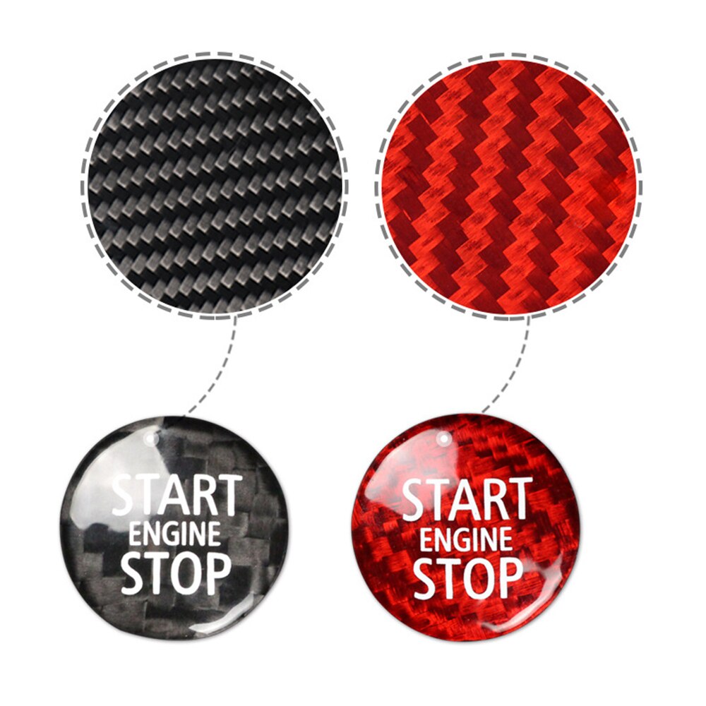 Fibra de carbono interior do motor start stop push button capa guarnição start stop um botão para mini cooper r55 r56 r58 r60