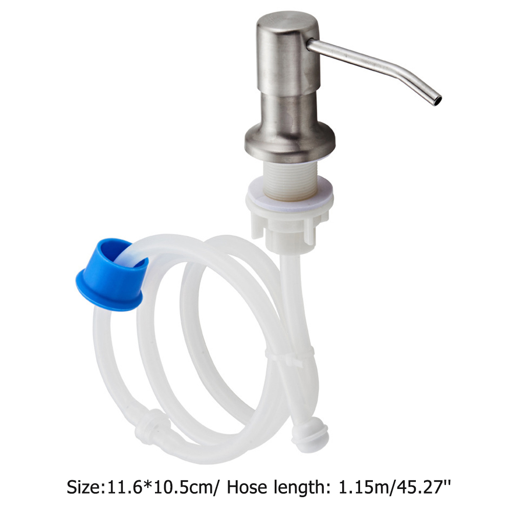 Stainless Steel Soap Dispenser Extension Tube Kit Bottle Replacement for Kitchen Sink Metal Under Deck Counter