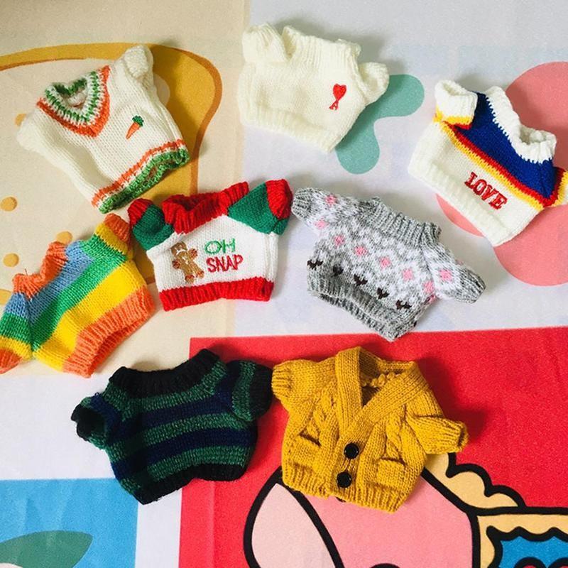1 sztuk 20cm pluszowe zabawki słodkie ubrania z miękkiej dzianiny sweter zima Vintage dzieci lalki zabawki urodziny prezenty świąteczne akcesoria