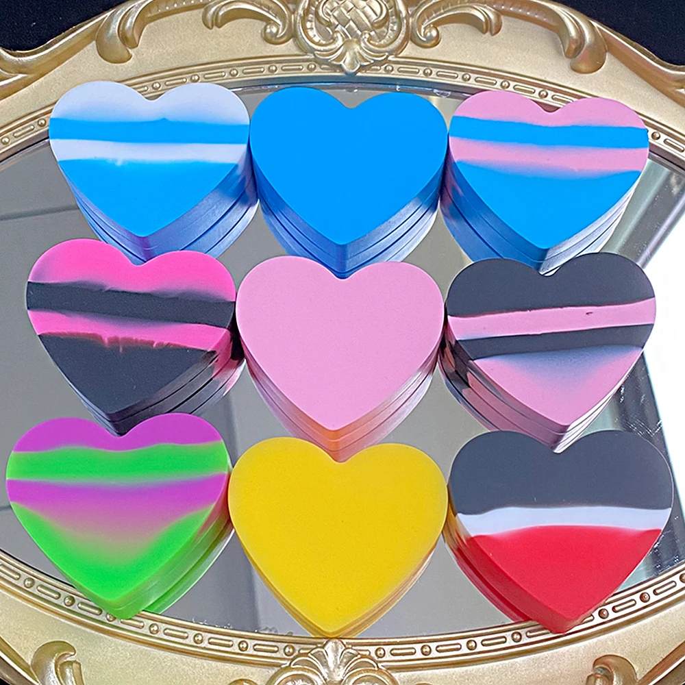 10 stuks roze hartvormige siliconen potjes voor olie, meisjesachtige opbergdoosjes voor nagelfolie, lippenstift, make-upcrème: Rood