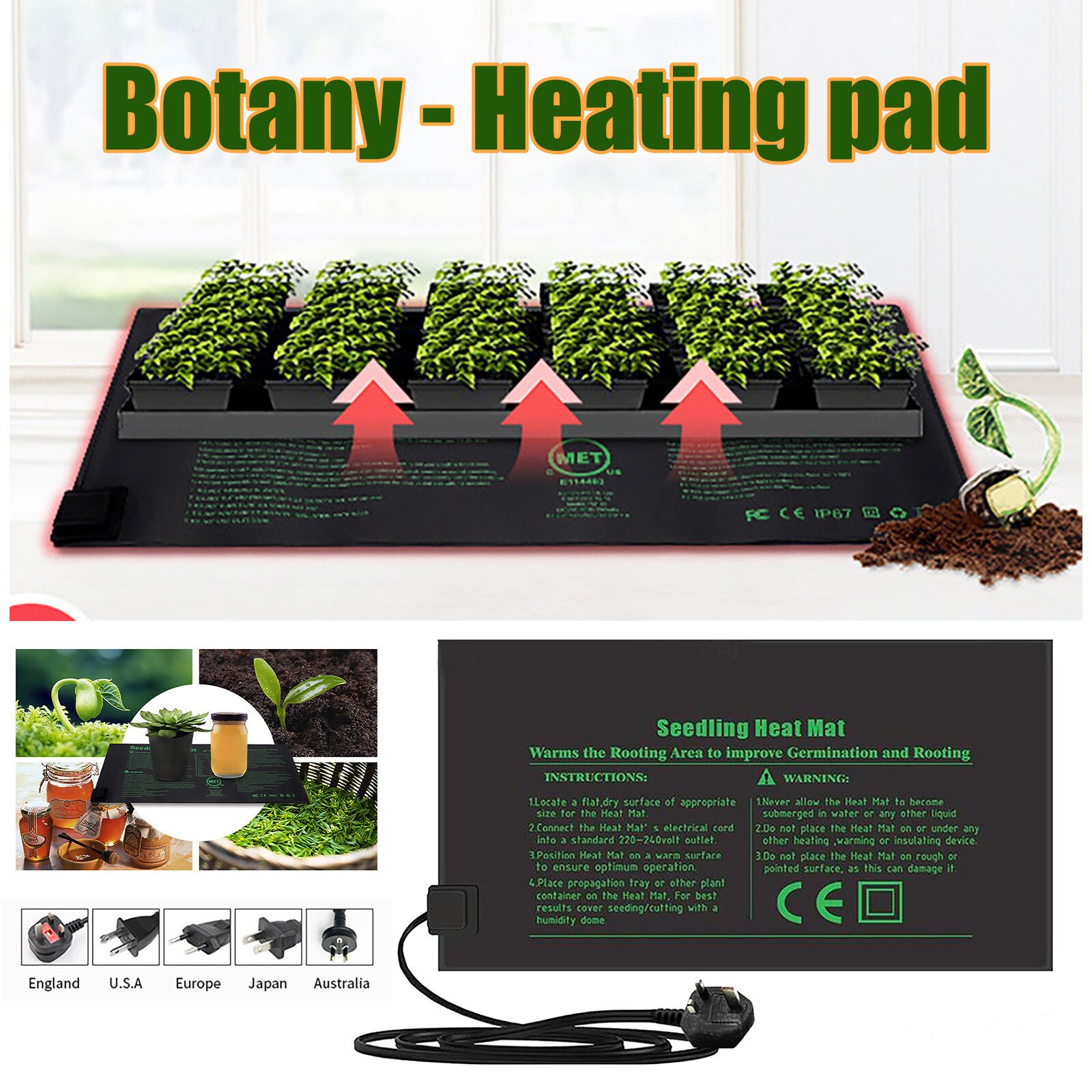 Plant Heating Pad, Seedling Heating Pad, Seed Germination And Growth Pad 10 X 20.75 inch