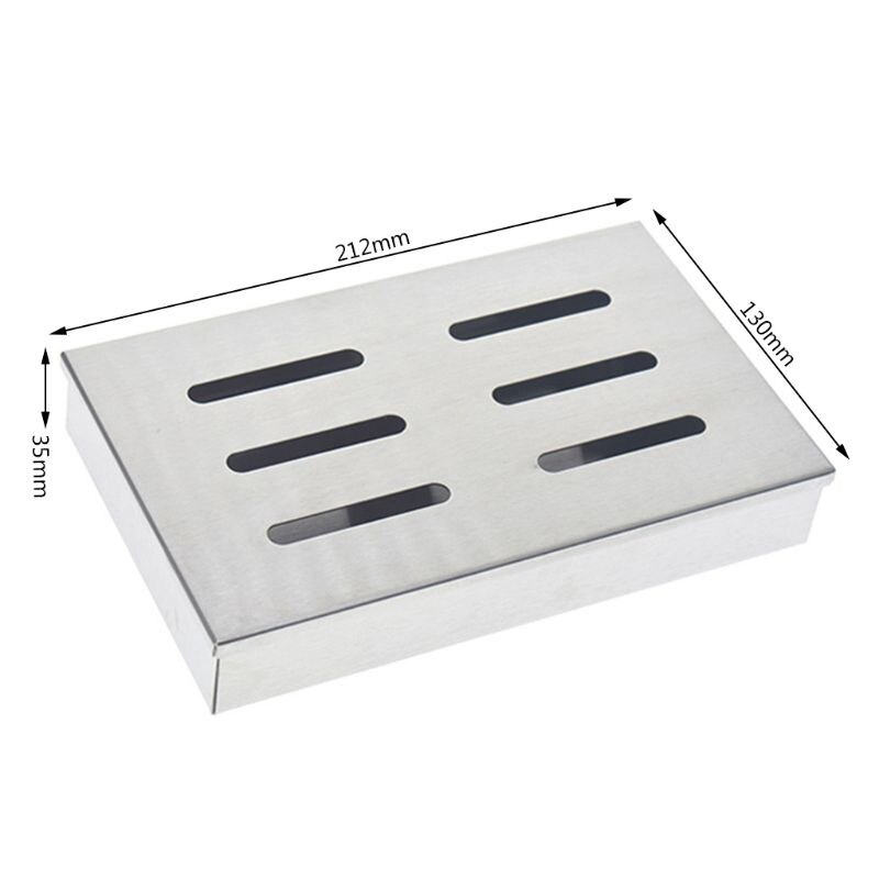 Caja de ahumador de acero inoxidable, astillas de madera para carne, pescado, ChipsBBQ, utensilios de cocina para barbacoa, accesorios para exteriores