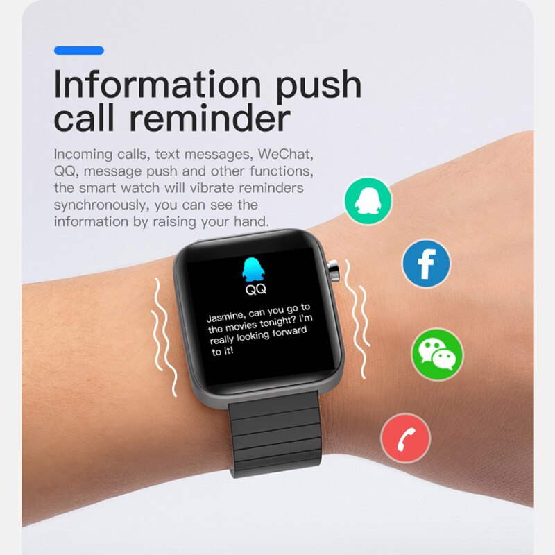 Slimme Horloge Mannen Body Temperatuur Meet Hartslag Bloeddruk Zuurstof Armband Call Herinnering Sport Horloges Zwart