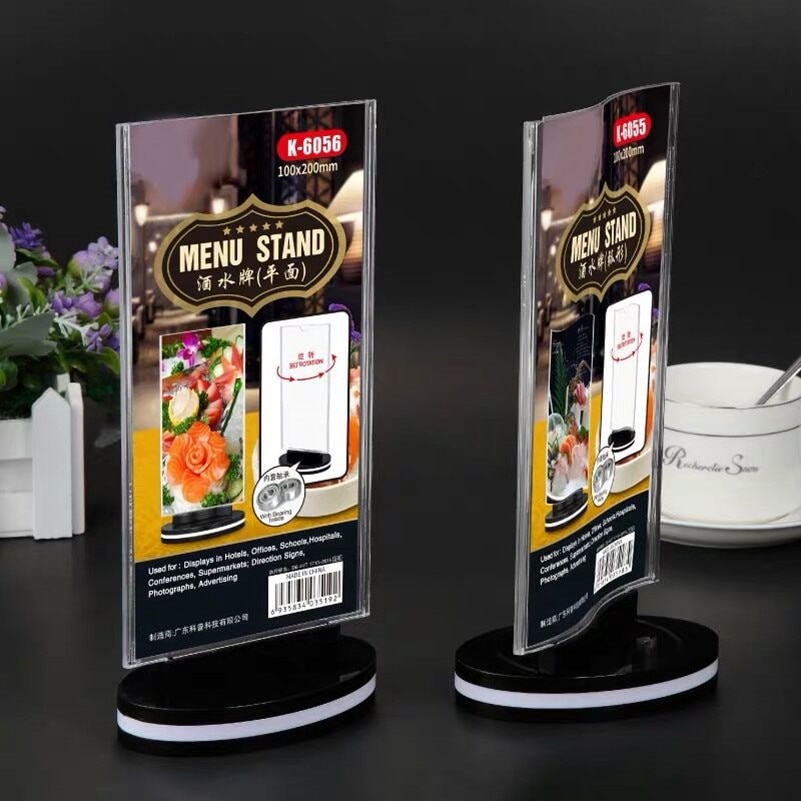 Triangular Acrylic Menu Holders - 3-Sided For A6 & 1/3 A4 DL Leaflets - Wholesale POS
