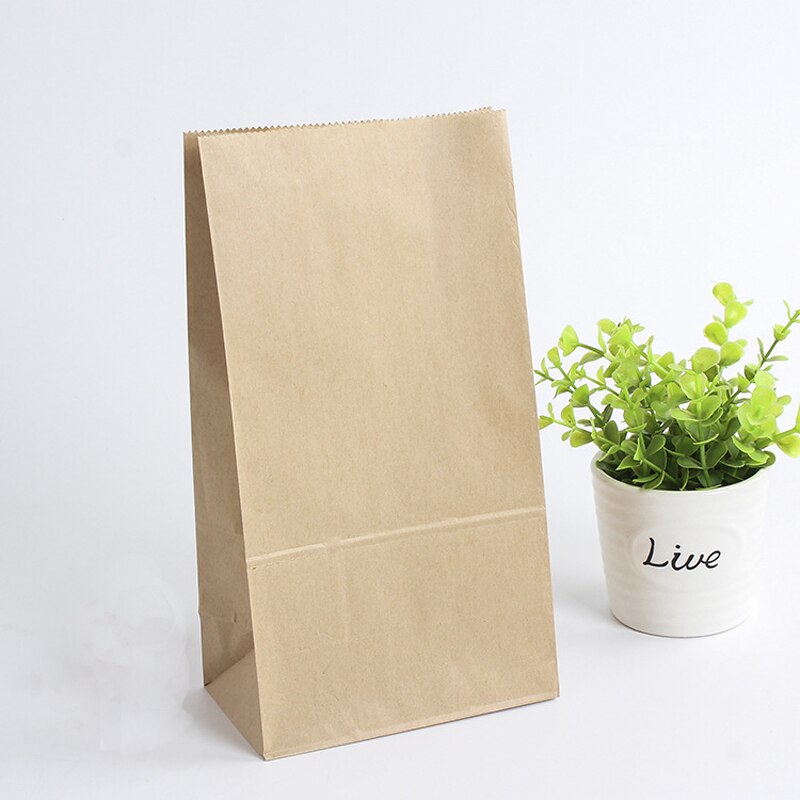 Kraft Papier Taschen 50 teile/los Stand hoch recyceln taschen Art Party Geburtstag Lebensmittel Papier Kraft Dichtung Verpackung Behandeln Tasche liefert