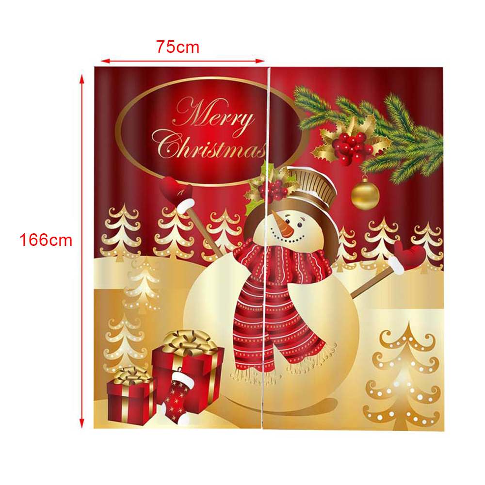 Noël nouvel an décorations rideaux pour salon chambre décor Santa Clause bonhomme de neige renne noël fenêtre rideau: Type 2