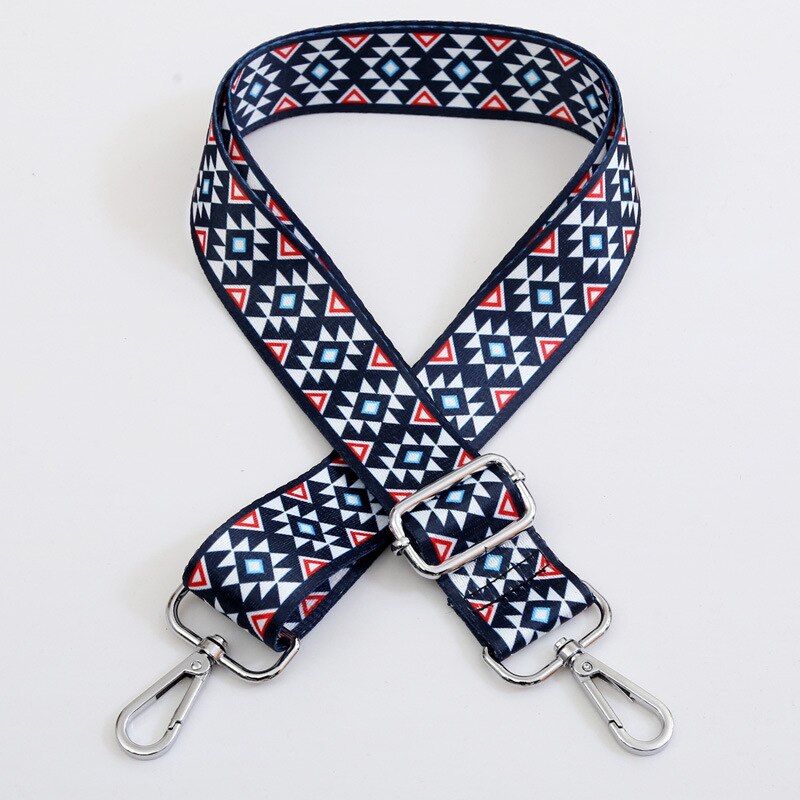 Dame o taske sølv krog skuldertaske strop nylon crossbody messenger taske regnbue håndtag til tasker tilbehør: 14 sølv