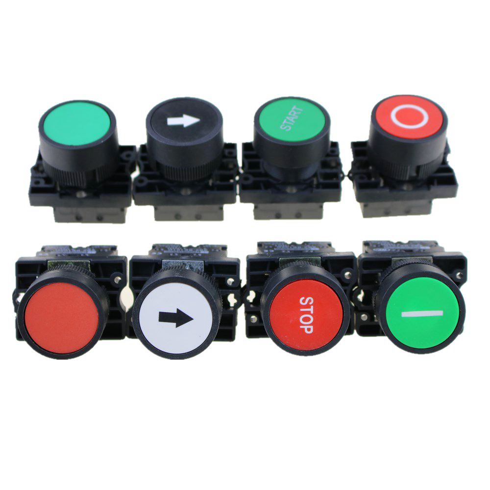 Self reset button switch 22mm start stop button with the arrow symbol XB2 flat touch switch button