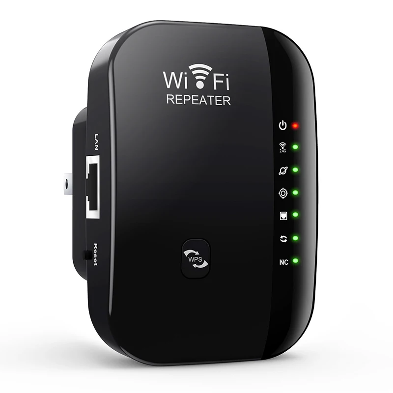 Third Generation Seven-lamp 300Mbps Wireless WIFI Repeater 2.4G Router Range Extender Wi-Fi Signal Amplifier Home: green