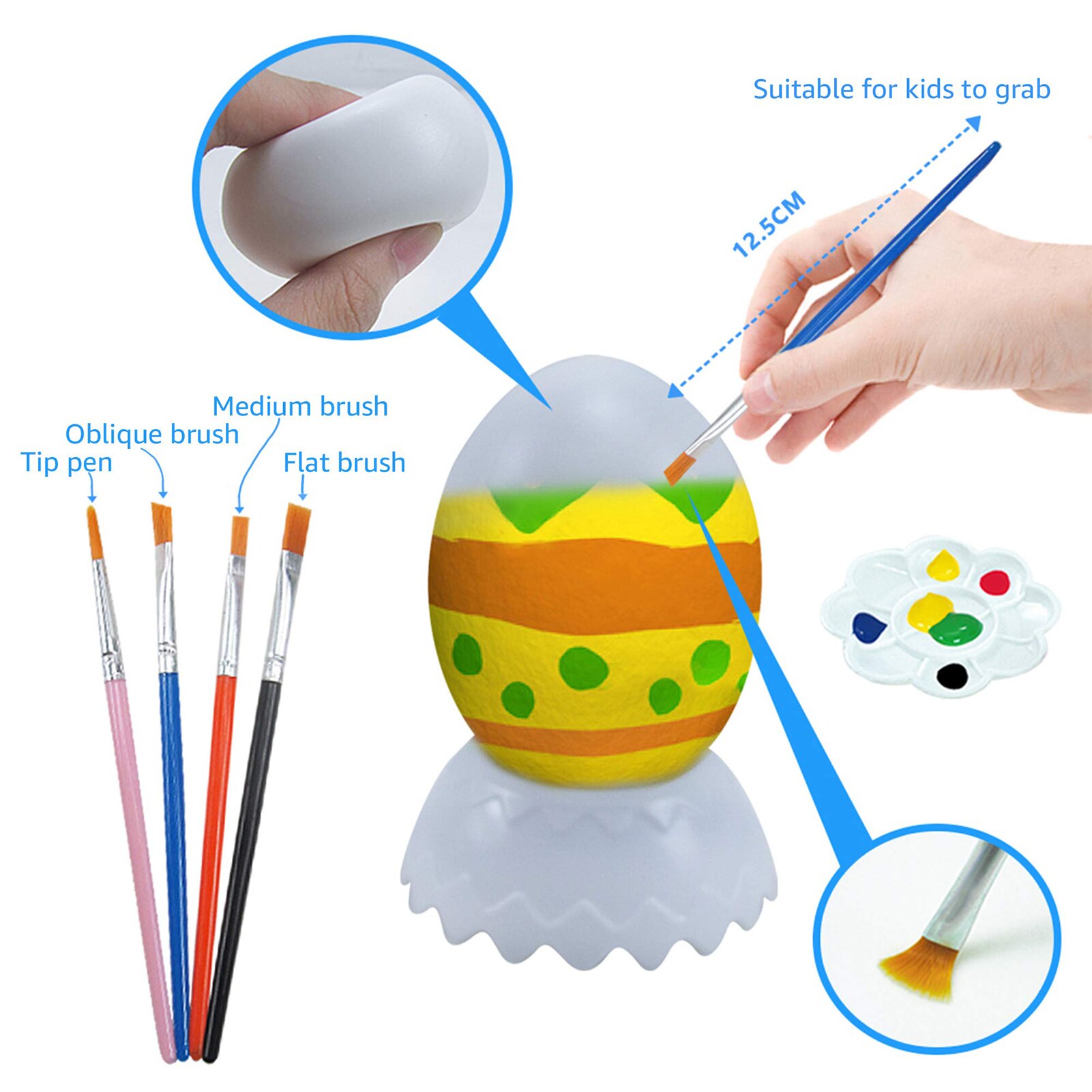 45PCS Easter Egg Painting Arts Crafts Kit for Kids Over 4+ Years