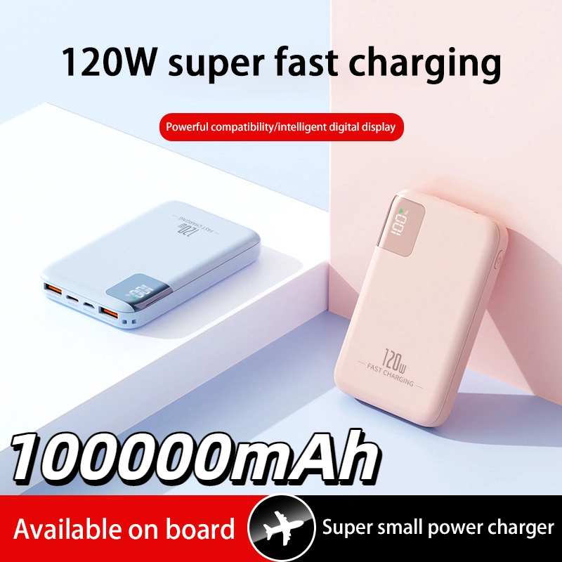 Power Bank 100000mAh 120W - Super PD 20W Pikalataus - Digitaalinen Näyttö - Kannettava