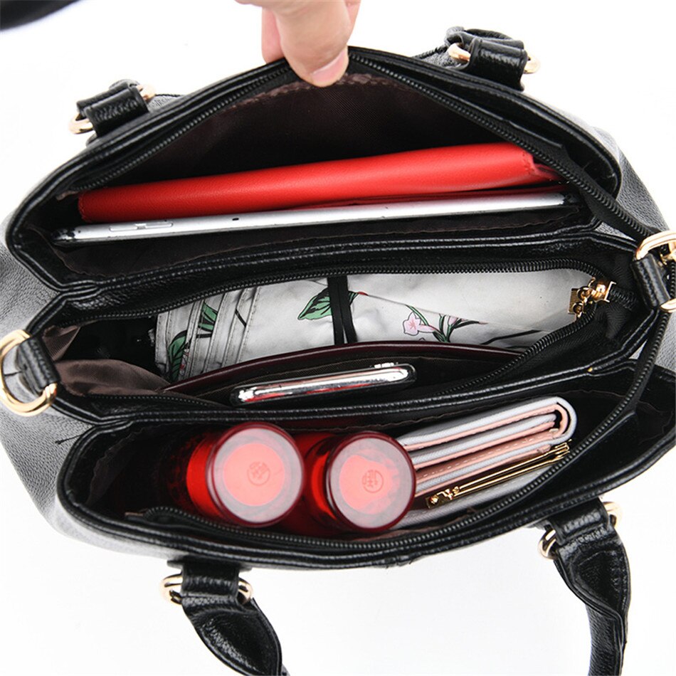 3 grote tassen, grote capaciteit, casual tote bag, zacht leer, dames handtas, crossbody schoudertas voor vrouwen, sac a dos