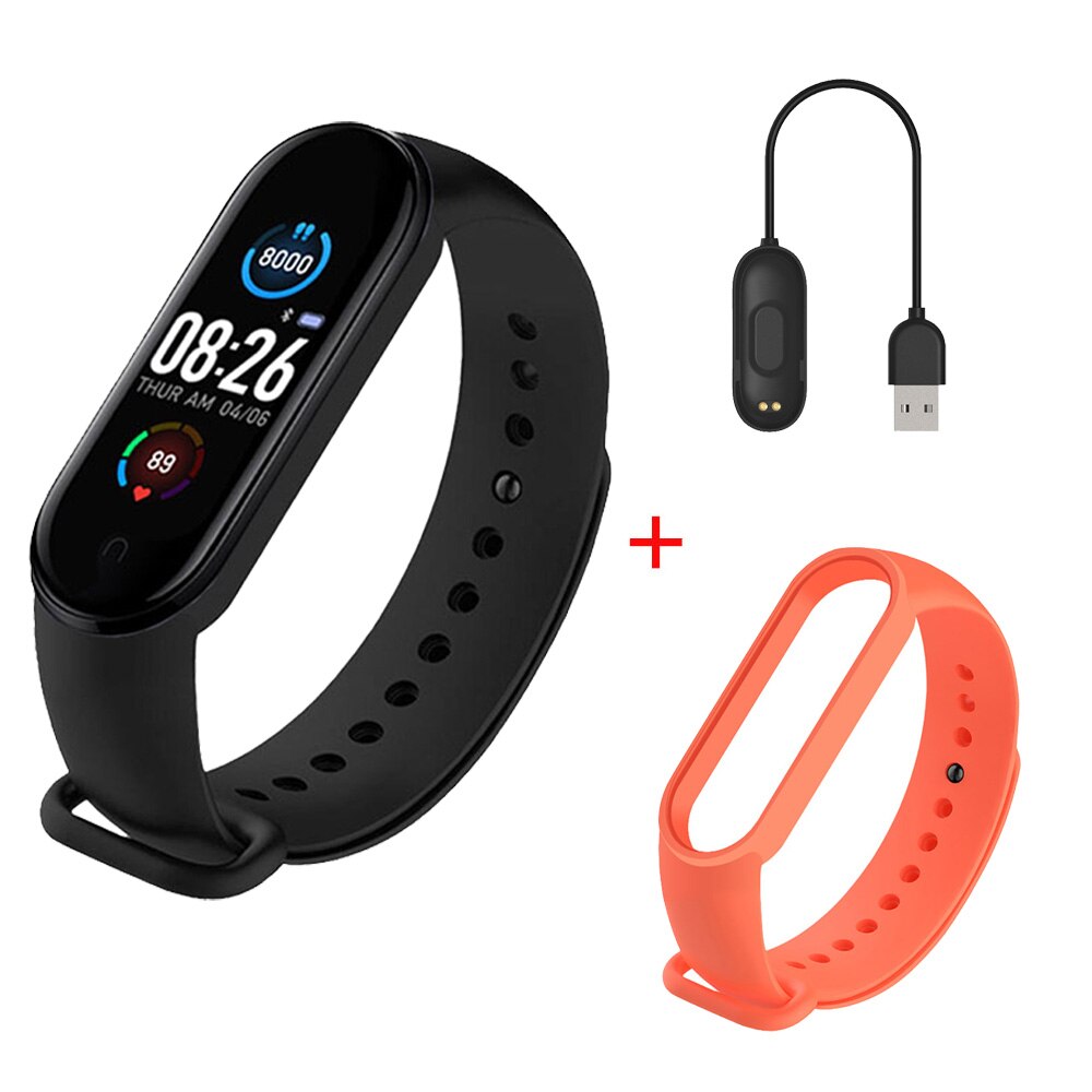 Smart Horloge Vrouwen Mannelijke Fitness Tracker Bloeddruk Smartwatch Mannen Sport Horloges Valentijnsdag Cadeau Voor Vrouw: Orange Black