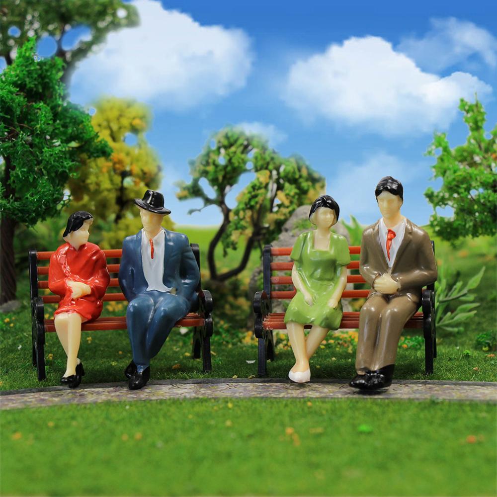 48pcs 1:30 Schaalmodel figuur G schaal Cijfers Alle Zittende Geschilderd Mensen Modelspoor P3002