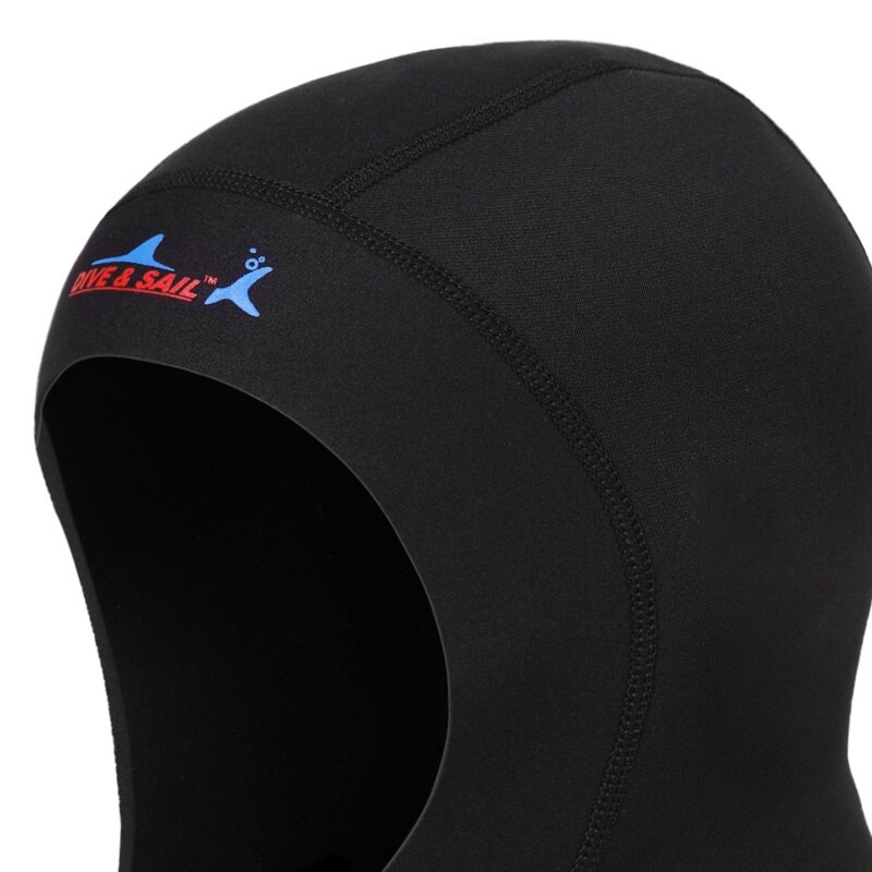 Cagoule Plongée Néoprène 3mm – UPF50+, UV, Unisexe Noir/bleu, Pour Surf, Kayak, Natation