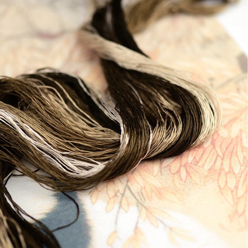 silk embroidery thread / 100% silk thread /hand embroidery embroider cross stitch/olive color series/8 gradient colors