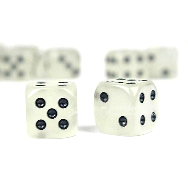 10Pcs Acryl 14Mm Lichtgevende Dobbelstenen 6-Zijdig Cube Lichtgevende Dobbelstenen Fun Board Game Bar Entertainment Spel Dobbelstenen