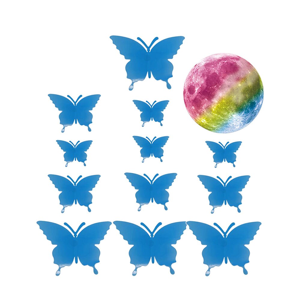 1 Set Glowing Butterflies Decals Luminous Butterflies Stickers Wall Stickers: Default Title