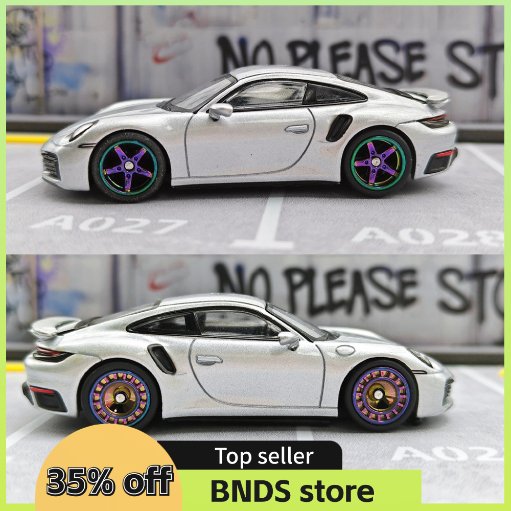 Ruedas de coche modelo 1/64, Color camaleón con neumáticos de goma, coche de juguete de carreras, piezas de modificación de rueda de fuego, 1 Juego