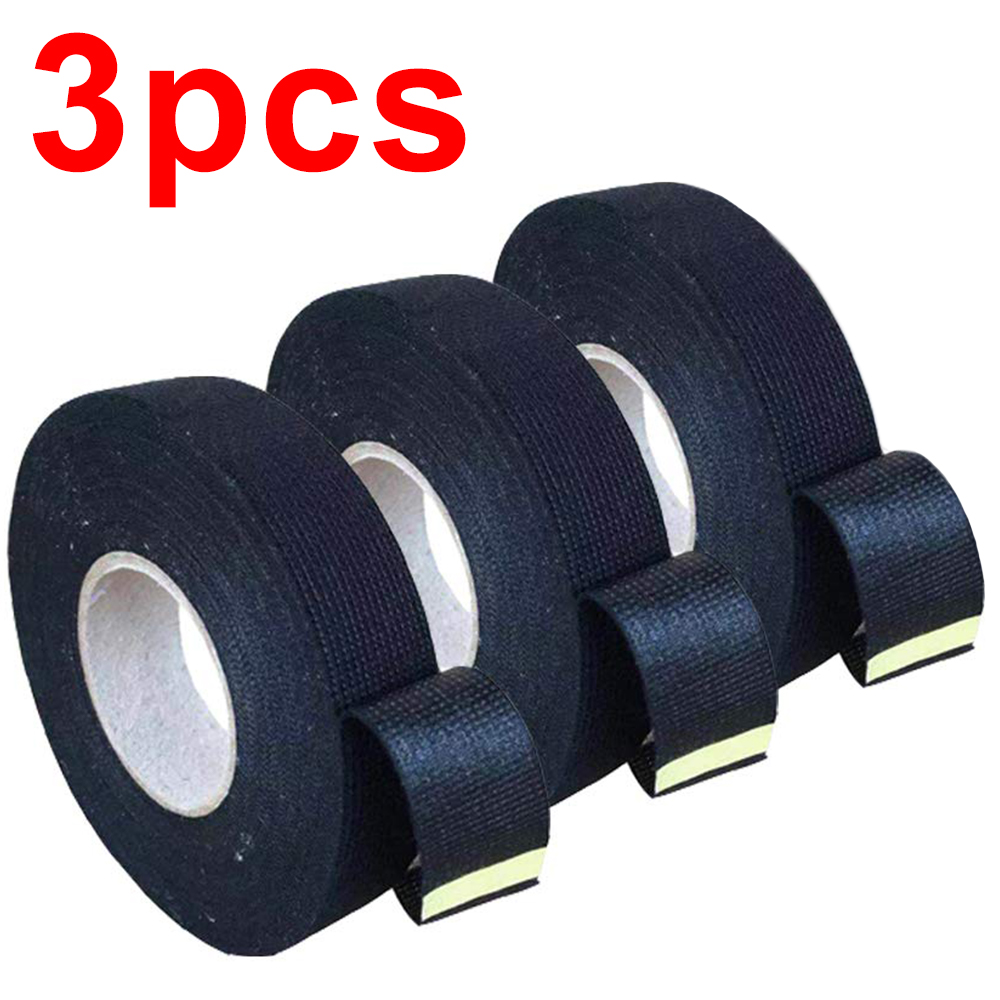 Black Electrical Fabric Tape Heat Resistant Wire Harness Bundle Insulation Auto Wiring Cloth Wrap Waterproof Cable Adhesive Tape: Brown / 50mm / 5m