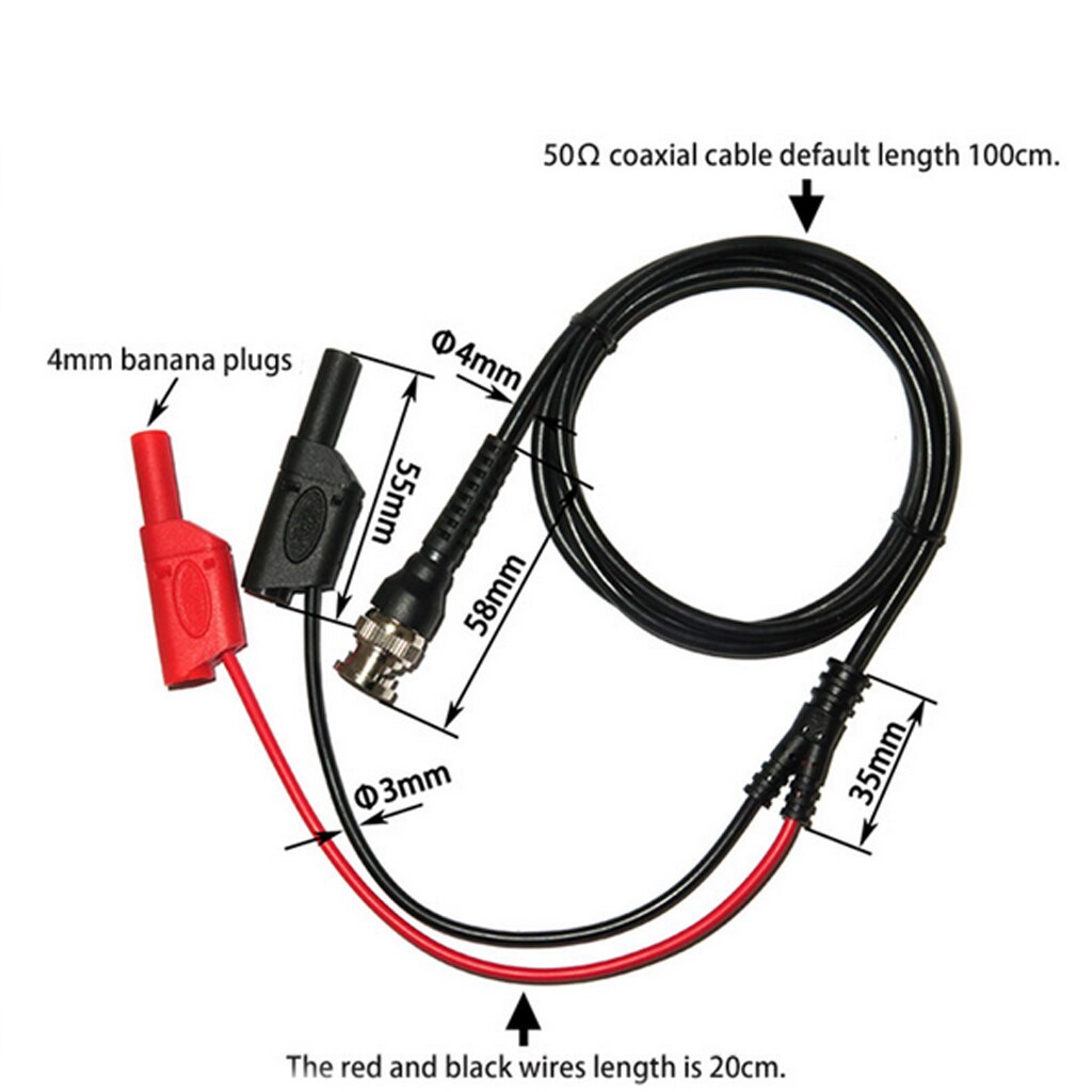 2pc bnc  q9 to dobbelt 4mm stabelbar indhyllet bananstik testledninger probe kabel