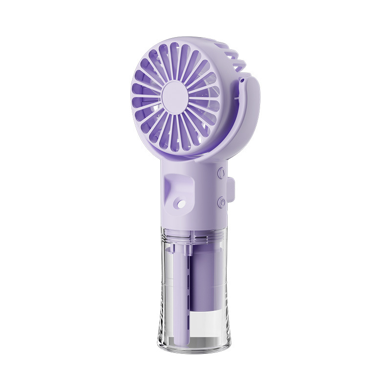 portátil recargable de la fan de nebulización del mini ventilador de mano USB con la fan de niebla de agua del espray de 4 velocidades ajustables que acampan al aire libre viajar: Morado