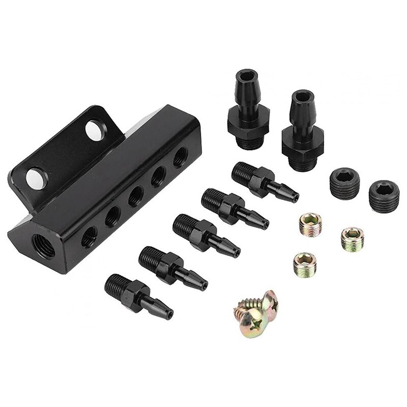 Vacuum Manifold, 5 Port Car Vacuum Block Intake Manifold Fuel Gas Wastegate Turbo Boost: Default Title