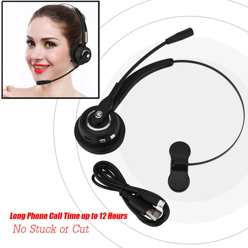 Bluetooth 5.0 Headphones with Wireless Headset for PC Laptop Call Center Office 12 HoursTalking Time