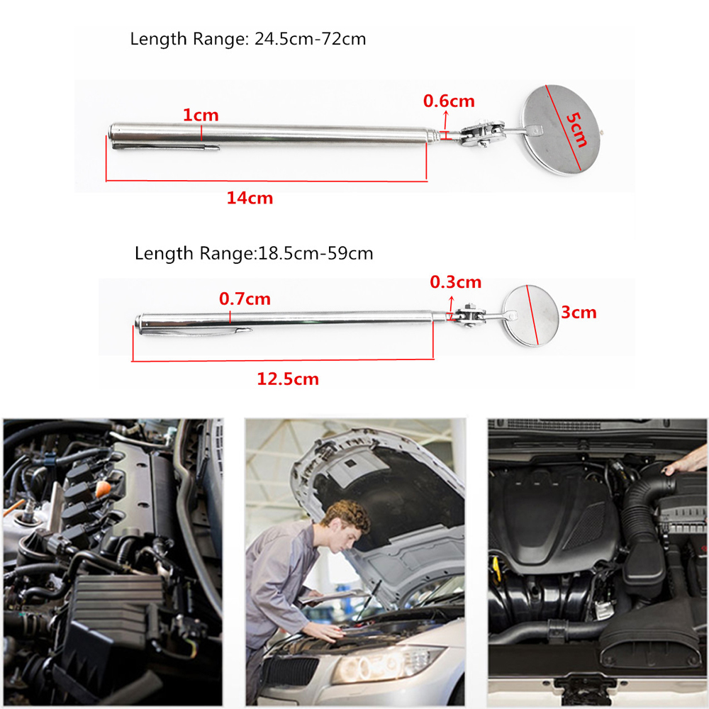Auto Telescopische Spiegel Inspectie Apparaat Gereedschappen Uitbreiding Hoek View Spiegels Automotive Hand Repair Kit