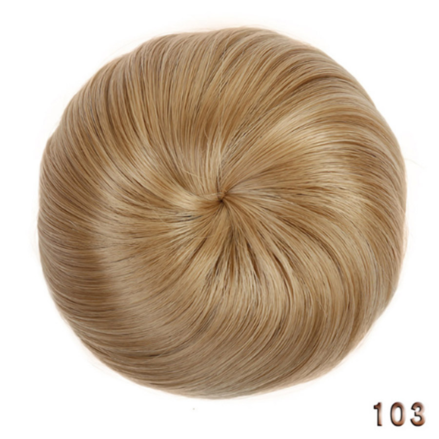 Weilai tytöt ruskea blondi pulla synteettinen chignon hiuslisäkkeisiin roller donitsi korkean lämpötilan kuitu naisille: 588-103