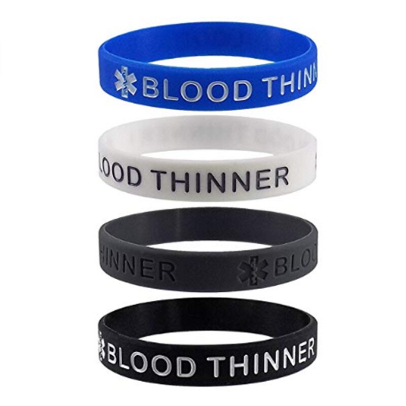 1 pc anticoagulante VARFARINA Medicado CONSCIÊNCIA ALERTA MÉDICA silicone Pulseira PULSEIRA