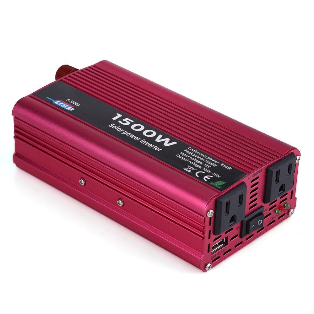 1500W 12V AC 110V Power Inverter Converter Dual Outlets for Home Car Outdoor Use provides advanced protection from drops bumps