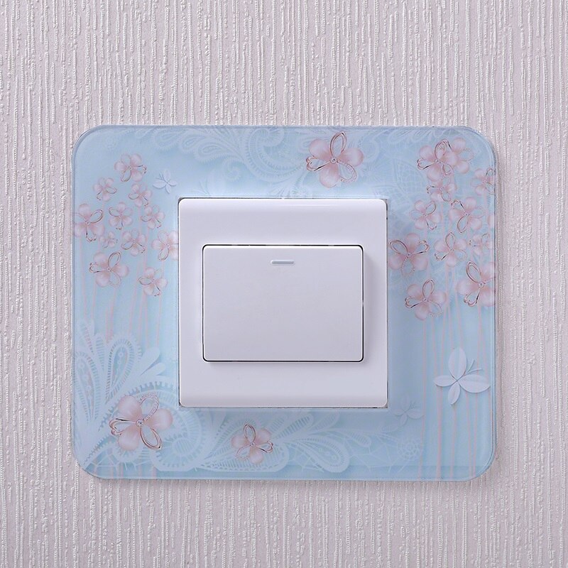 Pegatinas acrílicas para interruptor de enchufe, pegatinas de pared de estilo chino múltiple, decoración del hogar, sala de estar, placa de cubierta de interruptor de luz: M