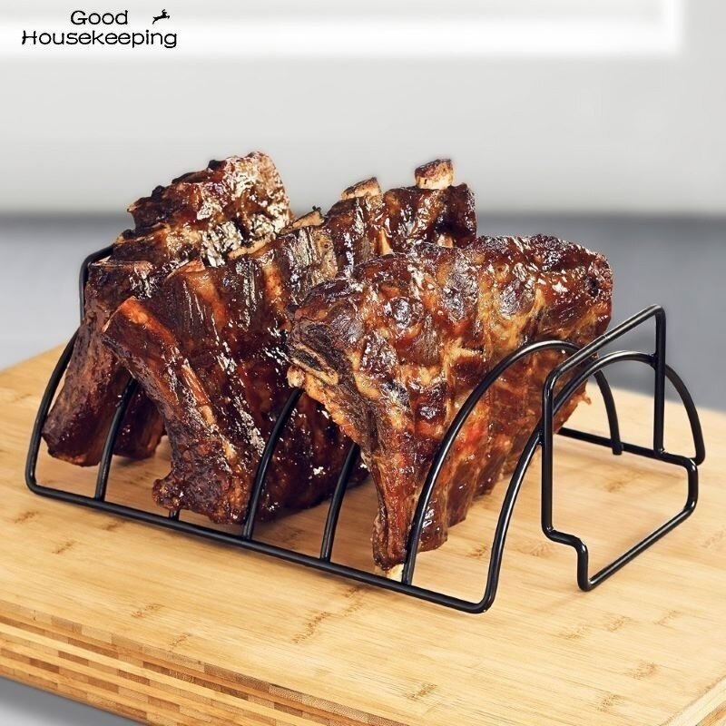Non-stick Rib Plank Stand Barbecue Rib En Gebraden Rack Rvs Grillen Bbq Kip Rundvlees Ribben Rack Grillen mand