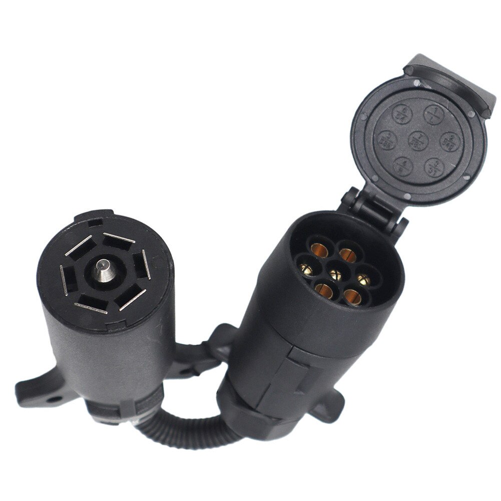 7 Blade RV To 7 Pin Trailer Connector Towbar Towing Plug Adapter Durable Waterproof RV Plugs Socket Adapter Protects Accessories