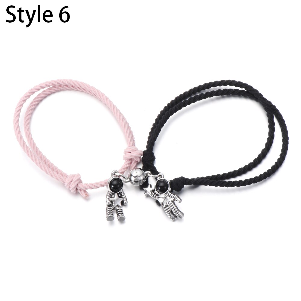 Magnete coppia bracciale regolabile stella astronauta bracciale moda attraente regalo di san valentino gioielli 2 pezzi/set 2021 nuovo: 6