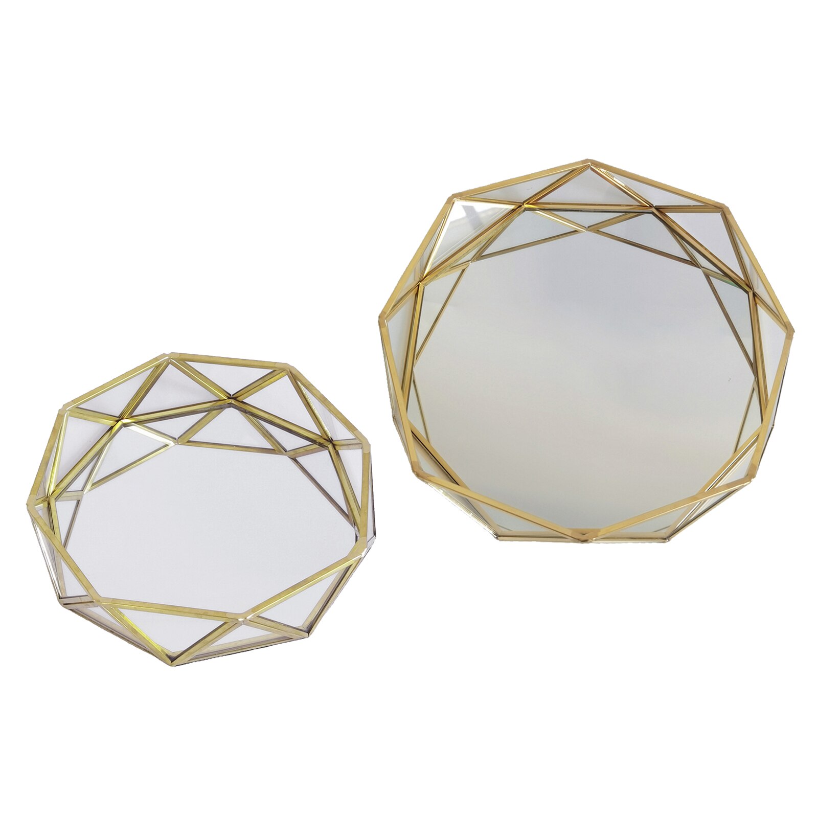 Bandeja redonda de cristal con espejo para maquillaje, tocador de baño, decoración, de cumpleaños, bandejas decorativas, organizador de maquillaje