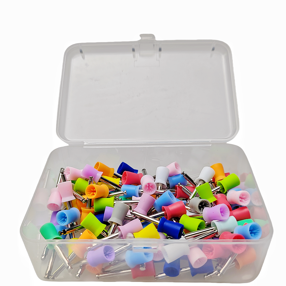 100Pcs Dental Polishing Cup Rubber Prophy Cup for Low Speed Handpiece: MULTI